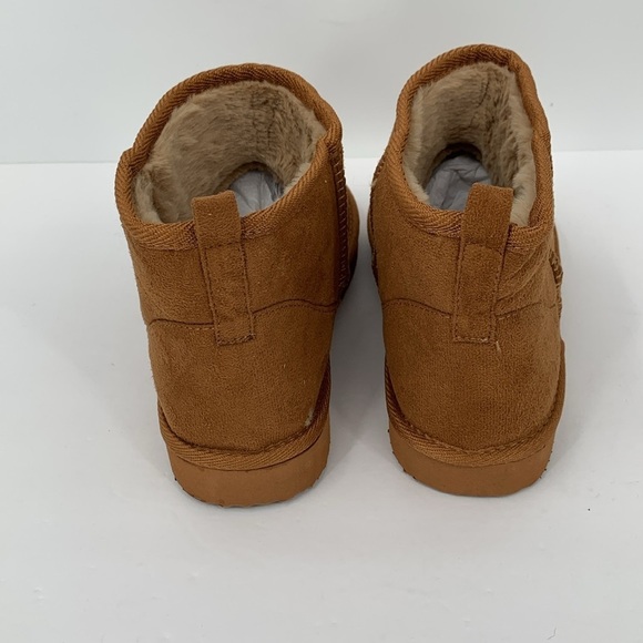 MIA Syndee faux fur lined ankle bootie boot shoe brown cozy warm fabric new 8 - Picture 5 of 6